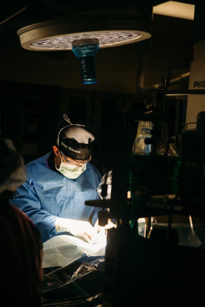 11:14 a.m. | Dr. Brian Scansen closes a liver shunt on King in the hospital’s newest operating room.