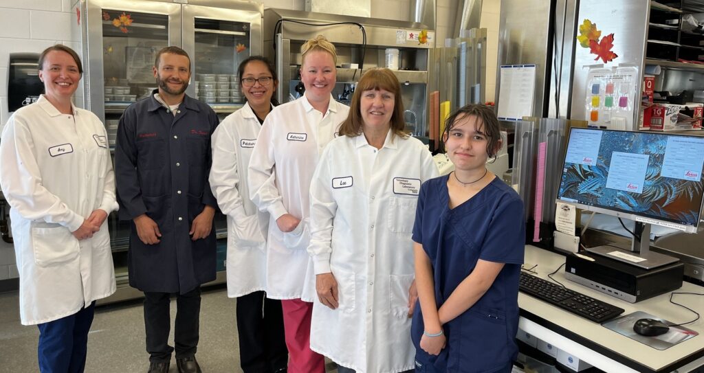 Tissue Trimming Laboratory team: Amy Rich, Dr. Chad Frank, Patchara Limhapirom, Katherine McMurdo, Lee DeBuse, Isabella Jiricka.