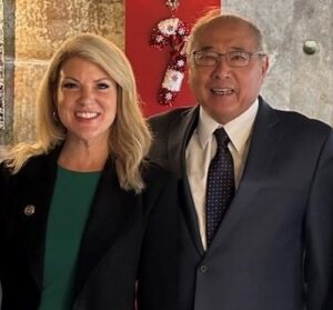 Allen Hanano and CSU President Amy Parsons.